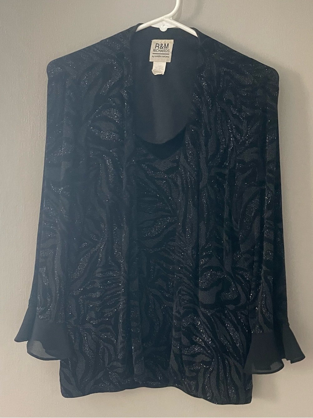 R&M Richards Black Blazer with Silver Threading